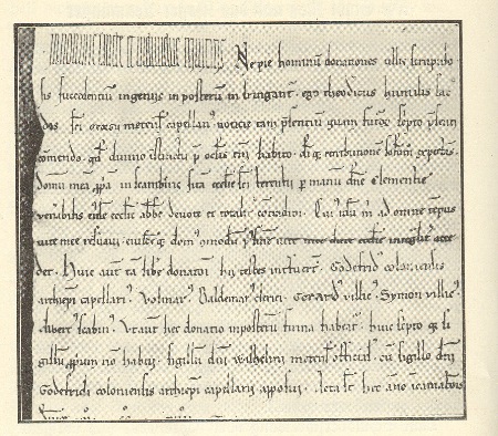 Schenkungsurkunde des Theodor von 1214